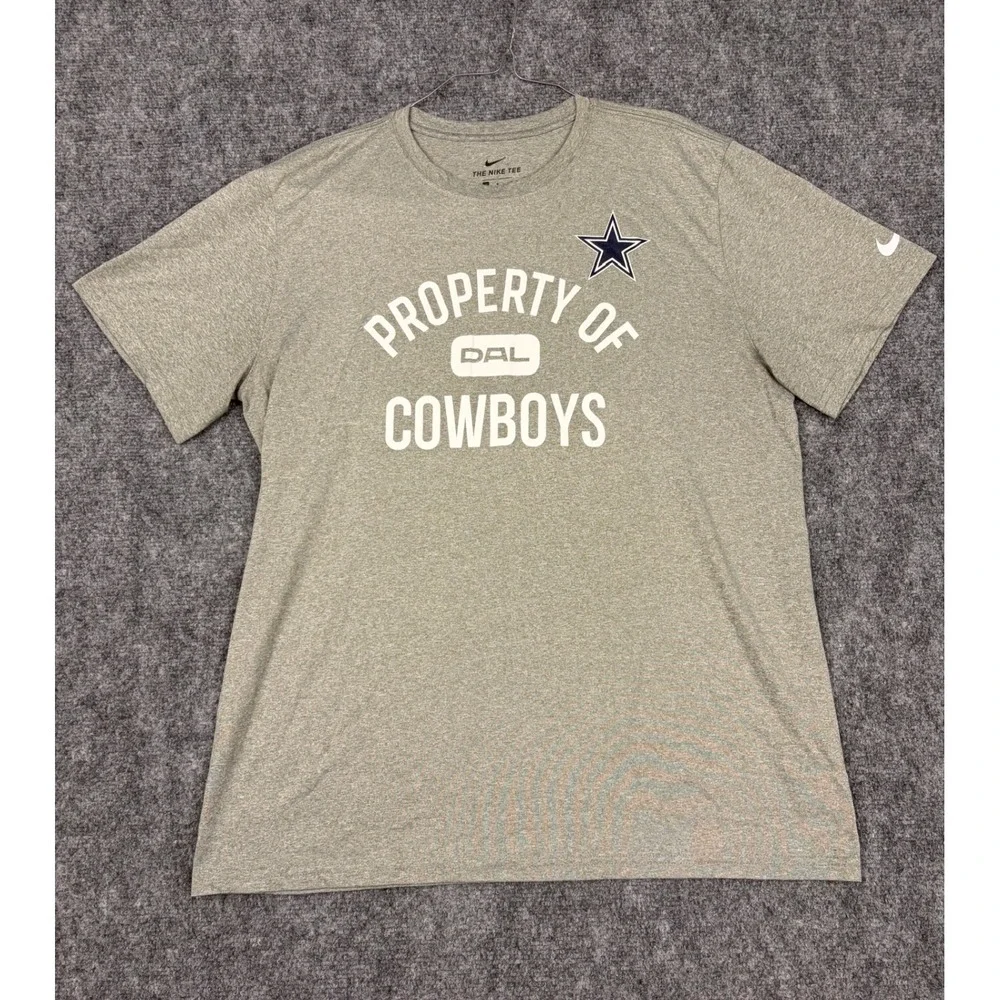 Nike Dallas Cowboys Dri-FIT T-Shirt Gray Mens Large Property Of DAL Tee